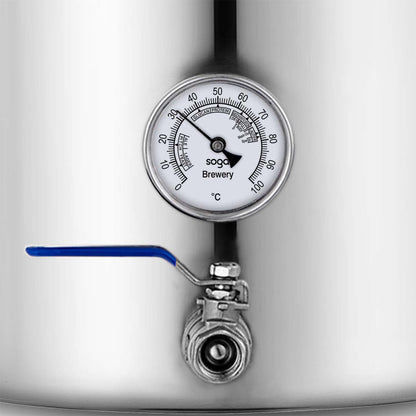 SOGA Stainless Steel Brewery Pot 33L 71L With Beer Valve 35CM 45CM • LUZ-BreweryPotSS2787-2789