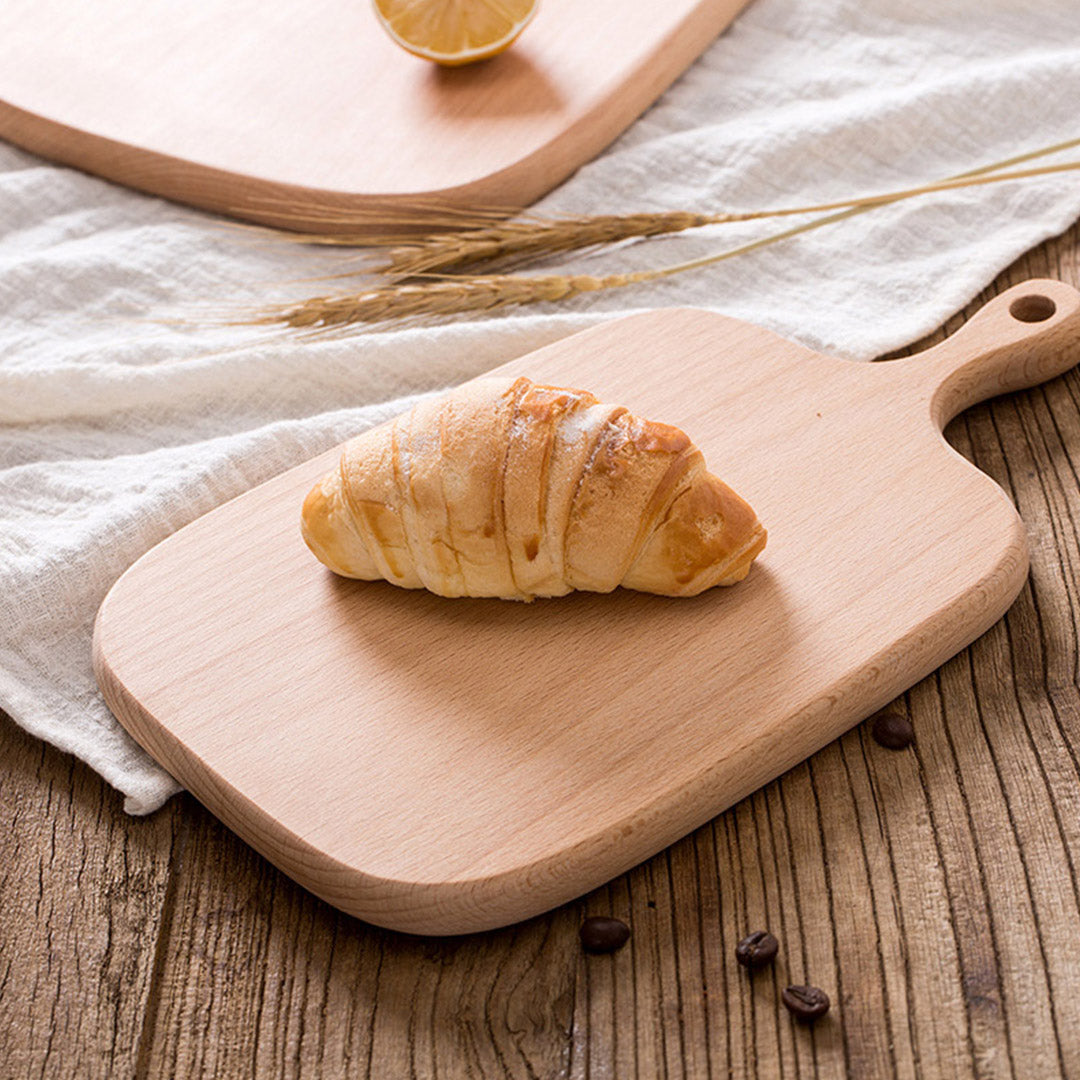 SOGA 26cm Brown Rectangle Wooden Serving Tray Chopping Board Paddle with Handle Home Decor • LUZ-WodF601