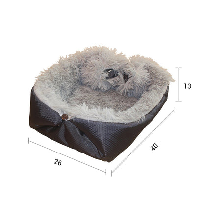 SOGA Black Dual-purpose Cushion Nest Cat Dog Bed Warm Plush Kennel Mat Pet Home Travel Essentials • LUZ-CarPetBag01