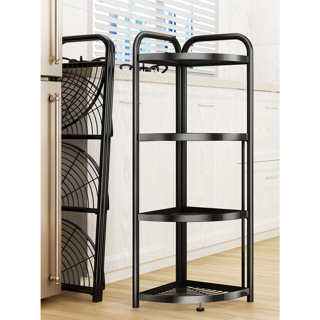 SOGA 4 Tier Steel Triangular  Corner Stand Multi-Functional Shelves Portable Storage Organizer • LUZ-KitchenXY025