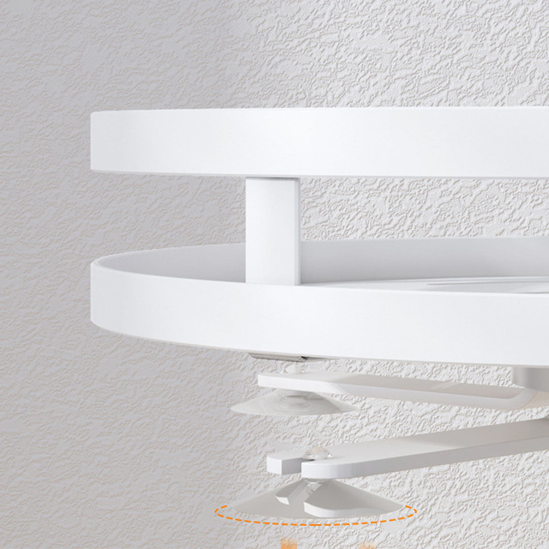 SOGA 2X 3 Tier Steel White Round Rotating Multi-Function Kitchen Portable Storage Spice Seasoning Kitchen Countertop Organiser Shelf • LUZ-KitchenXY051WHTX2