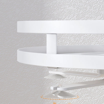 SOGA 2X 3 Tier Steel White Round Rotating Multi-Function Kitchen Portable Storage Spice Seasoning Kitchen Countertop Organiser Shelf • LUZ-KitchenXY051WHTX2