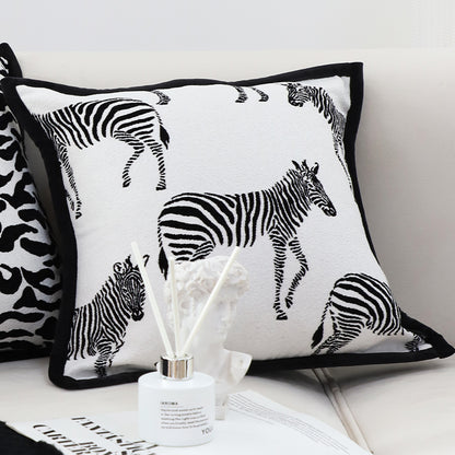 SOGA 2X 45cm Black and White Light  Luxury Zebra Cushion Decorative Square Pillow Living Room LUZ-FrenchCushion289X2