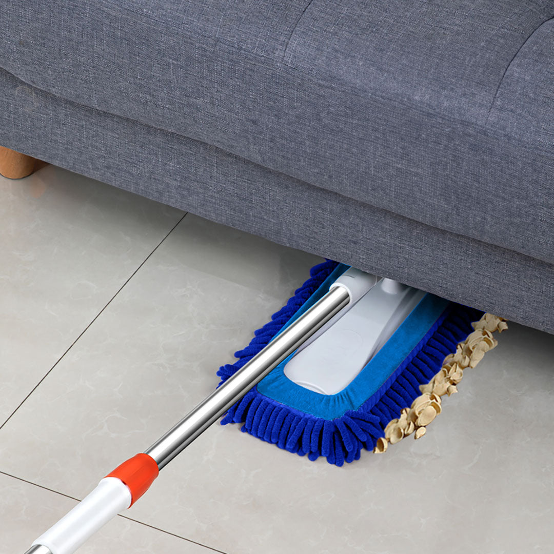 SOGA 80x12 Microfiber Flat Mop Floor Cleaning Pads Rotating Dust Remover Blue • LUZ-MopBlu802