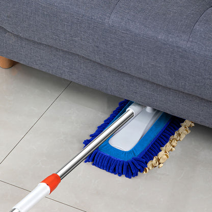 SOGA 80x12 Microfiber Flat Mop Floor Cleaning Pads Rotating Dust Remover Blue • LUZ-MopBlu802