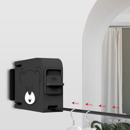 SOGA 2X 160mm Wall-Mounted Clothes Line Dry Rack Retractable Space-Saving Foldable Hanger Black • LUZ-BSLY06X2
