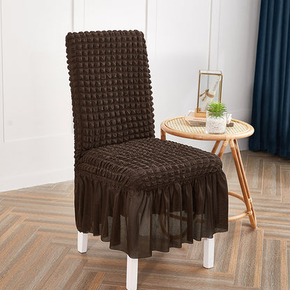 SOG 2X Coffee Chair Cover Seat Protector with Ruffle Skirt Stretch Slipcover Wedding Party Home Decor • LUZ-Chaircov24DX2