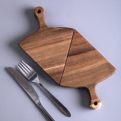 SOGA 6 pcs Brown Round Divisible Wood Pizza Server Food Plate Board Pizza Paddle Cutting Board Home Decor • LUZ-WodE588