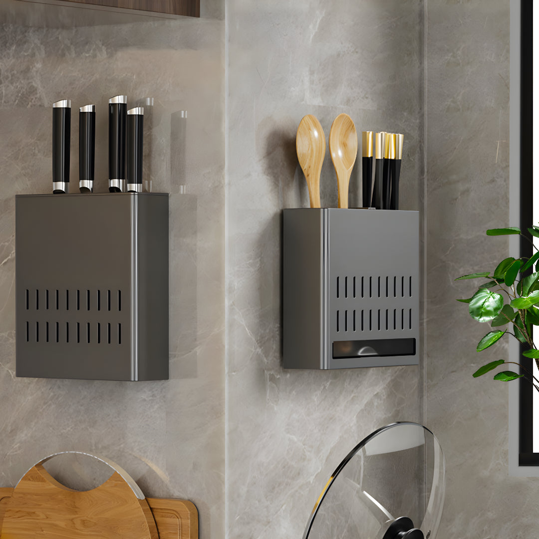 SOGA 2X Wall Mounted Kitchen Utensil Storage Rack Spoon Fork Chopstick Space-Saving Organiser • LUZ-TAN1024X2