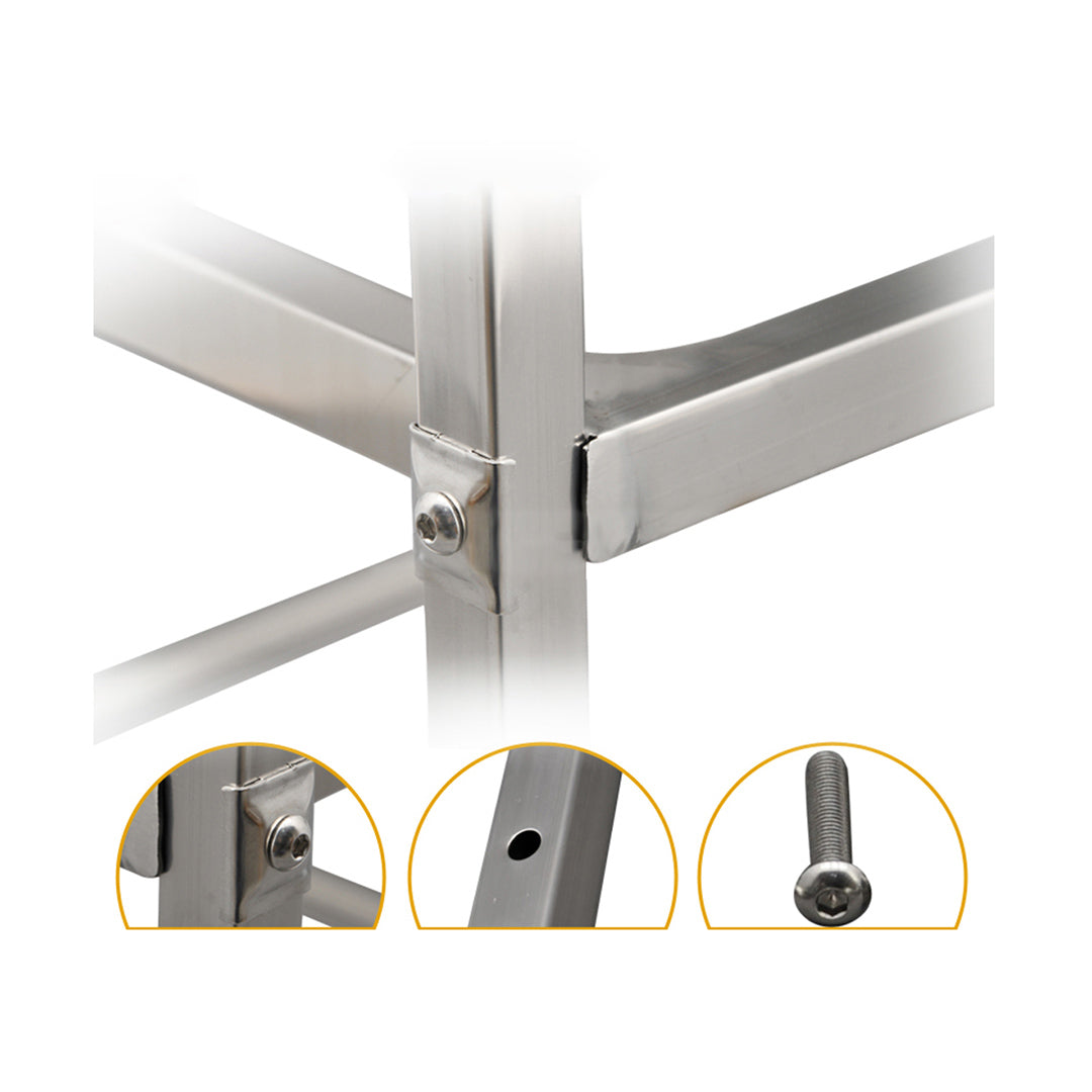 SOGA 2X 2 Tier 75x40x83cm Stainless Steel Kitchen Trolley Bowl Collect Service Food Cart Small • LUZ-FoodCart1203X2