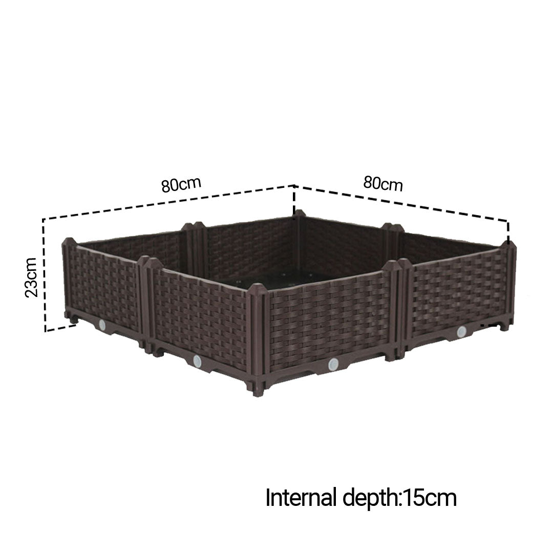 SOGA 2X 80cm Raised Planter Box Vegetable Herb Flower Outdoor Plastic Plants Garden Bed • LUZ-PlantBox4CX2