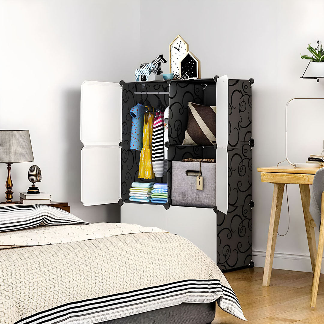 SOGA 3 Tier 6-Cube Portable Wardrobe Divide-Grid Modular Storage Organiser Foldable Closet • LUZ-Wrobe1770