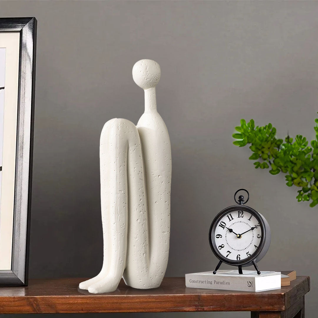 SOGA 2X 10x28cm Ornament Modern Stickman Art Sculpture Minimalist Resin Statue Round Head for Home Decor and Bookend • LUZ-Ornament2924X2