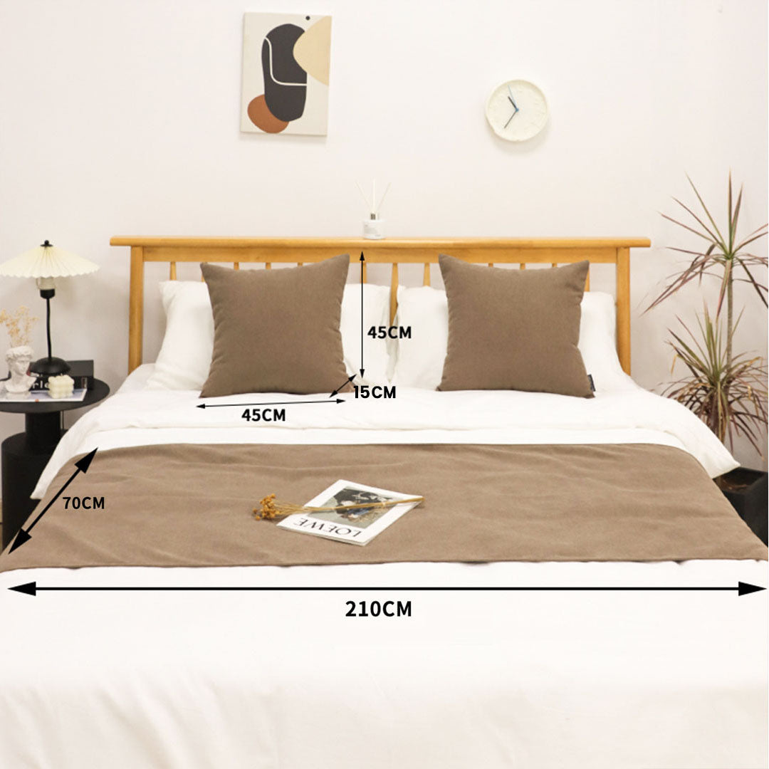 SOGA 1.5m Bed Light Brown Vintage Scarf Runner Bedding Tail Pad Flag For Home Hotel Set of 3 • LUZ-BedFlagS72