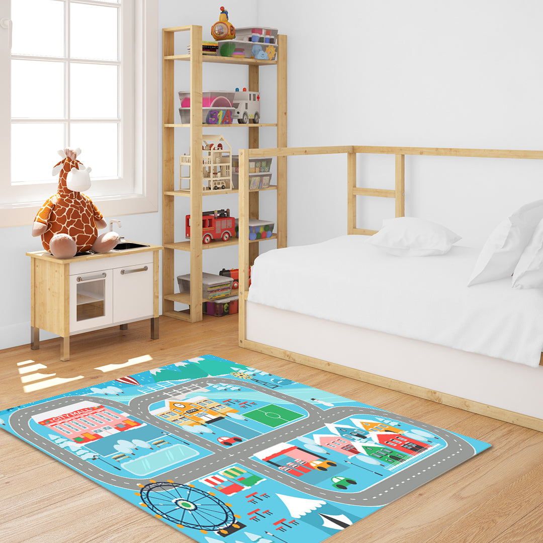 SOGA 2X 20cm Kids Rug Street Map Play Mat, Educational Baby Theme Park Area Rugs • LUZ-KidCarpet602X2