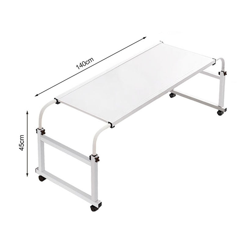 SOGA 140x45cm White Cross Bed Movable Desk Table w/ Adjustable Length & Height • LUZ-SideTab30