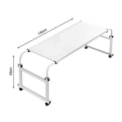 SOGA 140x45cm White Cross Bed Movable Desk Table w/ Adjustable Length & Height • LUZ-SideTab30
