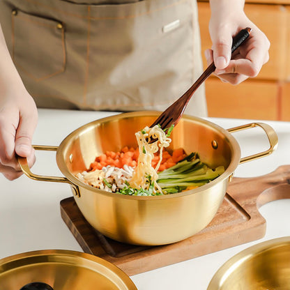 SOGA 20cm Ramen Pot in Vibrant Yellow Crafted from Durable with Lid Kitchen Essential • LUZ-VICSoupPot09