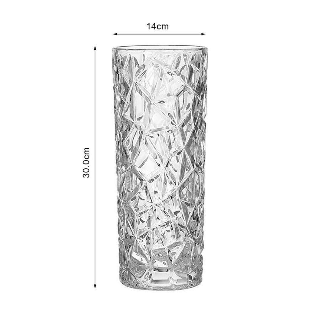 SOGA 14cmx30cm Heavy Duty Glass Vase Crystal Clear Design for Home DÃ©cor • LUZ-GVaseClearLRG