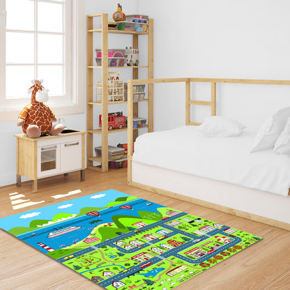 SOGA 2X 120cm Kids Rug Street Map Play Mat, Educational Baby Theme Park Area Rugs • LUZ-KidCarpet603X2