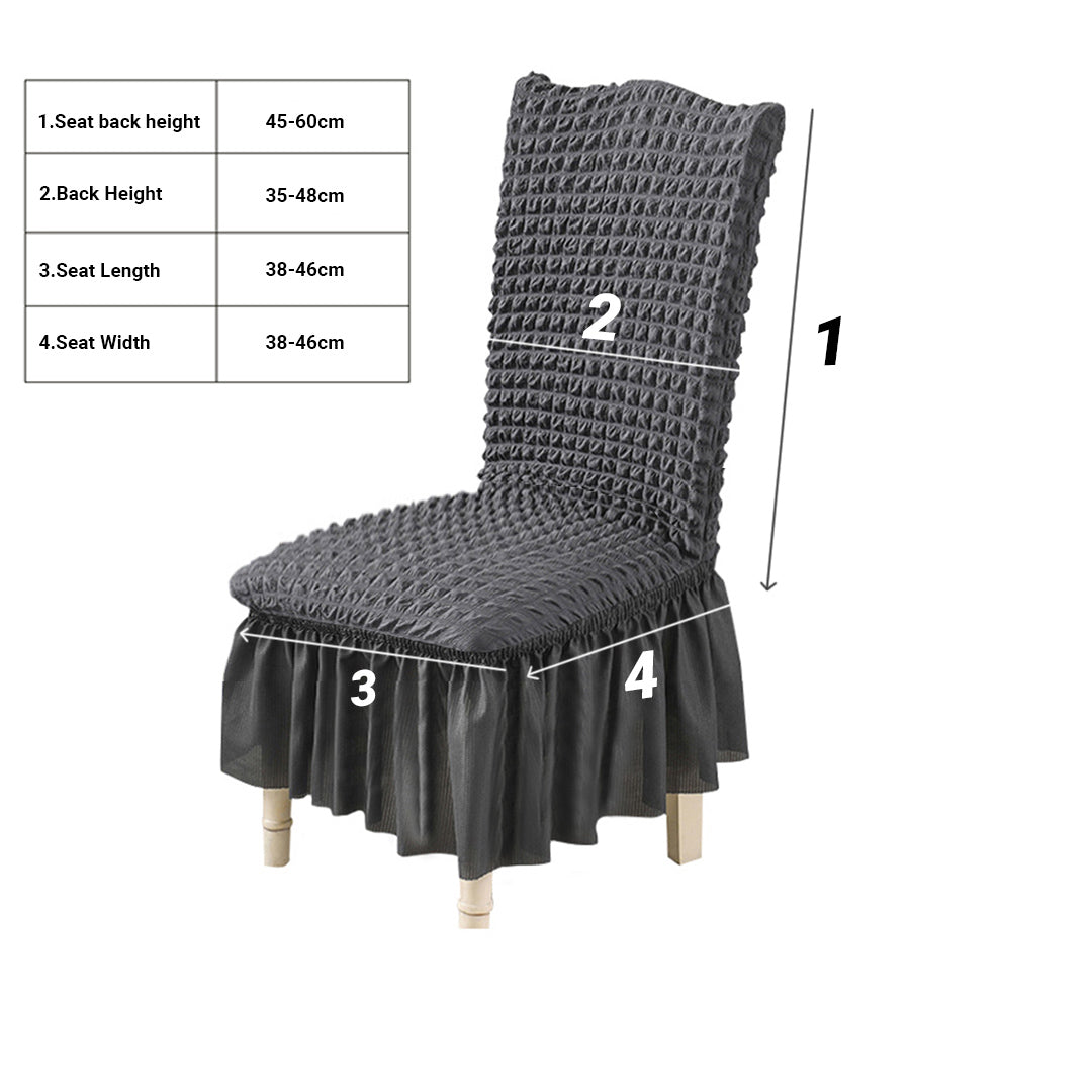 SOGA Dark Grey Chair Cover Seat Protector with Ruffle Skirt Stretch Slipcover Wedding Party Home Decor • LUZ-Chaircov25E