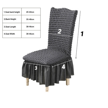 SOGA Dark Grey Chair Cover Seat Protector with Ruffle Skirt Stretch Slipcover Wedding Party Home Decor • LUZ-Chaircov25E