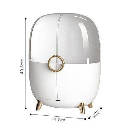 SOGA White Transparent Countertop Makeup Organiser Cosmetic Storage Waterproof Dustproof Bathroom Skincare Holder with Lid • LUZ-BathF901