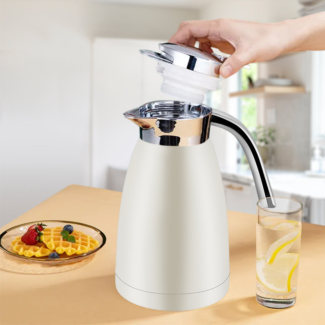 SOGA 1.2L Stainless Steel Insulated Vacuum Flask Water Bottle White • LUZ-WaterJug12WHT