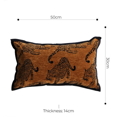 SOGA 2X 30cm Throw Pillow Dark Brown Leopard Lumbar Decorative Cushion for Living Room LUZ-FrenchCushion300X2