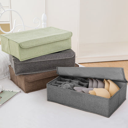 SOGA 2X Grey Flip Top Underwear Storage Box Foldable Wardrobe Partition Drawer Home Organiser • LUZ-SBox031X2