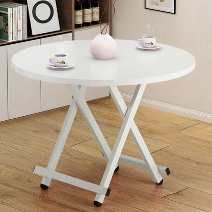 SOGA White Dining Table Portable Round Surface Space Saving Folding Desk Home Decor • LUZ-TableRD722