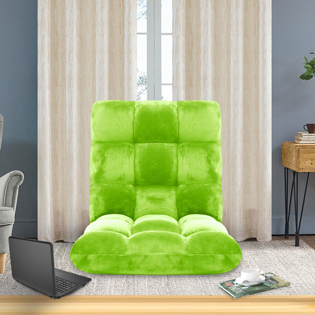 SOGA Floor Recliner Folding Lounge Sofa Futon Couch Folding Chair Cushion Green • LUZ-LoungeChairGreen