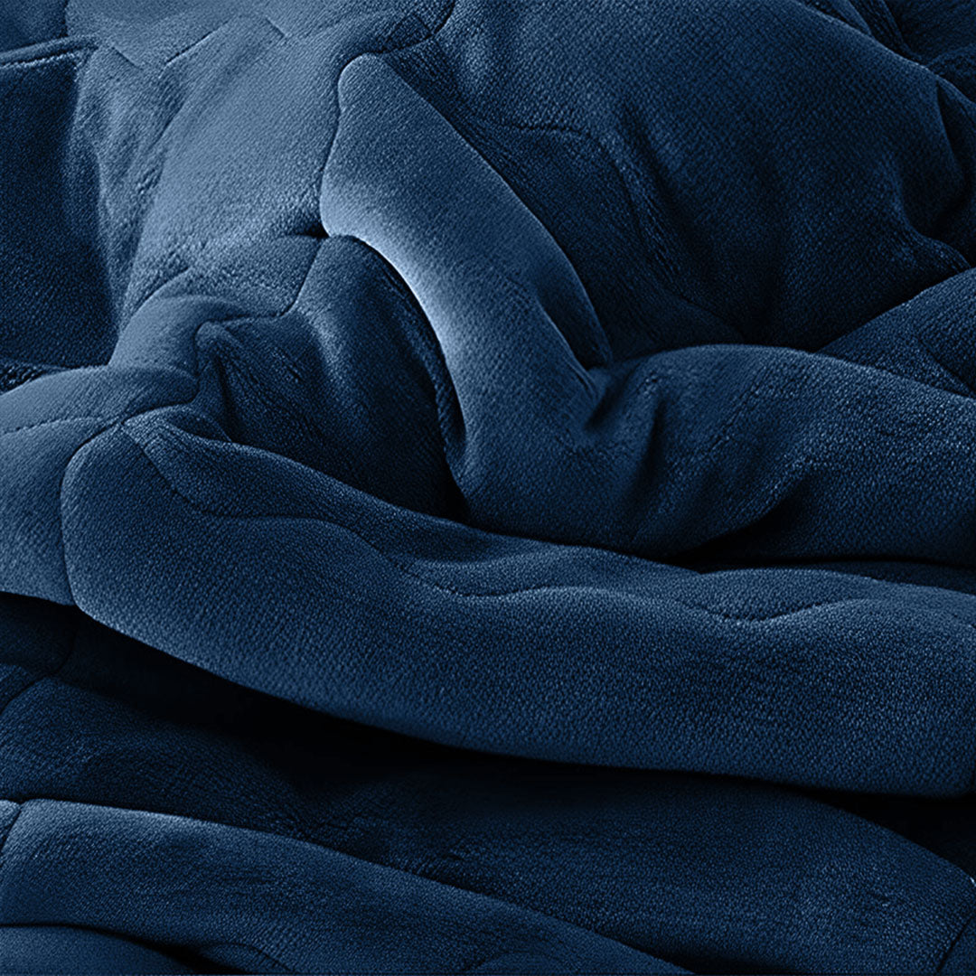 SOGA 2X Navy Blue Throw Blanket Warm Cozy Double Sided Thick Flannel Coverlet Fleece Bed Sofa Comforter • LUZ-Blanket301X2