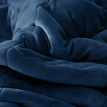 SOGA 2X Navy Blue Throw Blanket Warm Cozy Double Sided Thick Flannel Coverlet Fleece Bed Sofa Comforter • LUZ-Blanket301X2