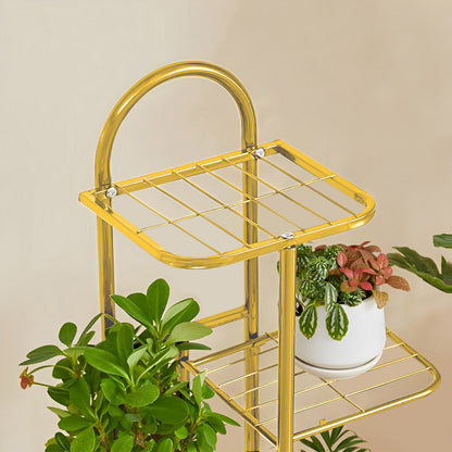 SOGA 5 Tier 6 Pots Gold Metal Plant Stand Flowerpot Display Shelf Rack Indoor Home Office Decor • LUZ-FPotH13