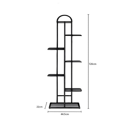 SOGA 7 Tier 8 Pots Black Metal Plant Stand Flowerpot Display Shelf Rack Indoor Home Office Decor • LUZ-FPotH05