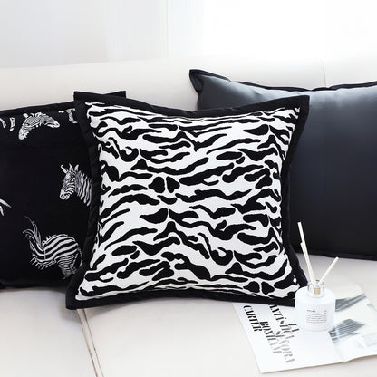 SOGA 45cm Black and White Luxury Cushion Light Mottled Texture Decorative Square Pillow Living Room LUZ-FrenchCushion288