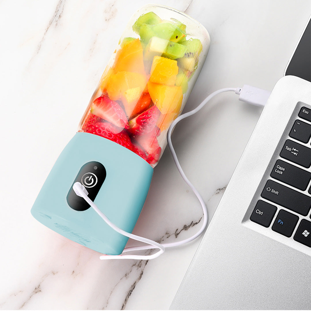 SOGA 2X Portable Mini USB Rechargeable Handheld Juice Extractor Fruit Mixer Juicer Blue • LUZ-JuicerMN2BlueX2