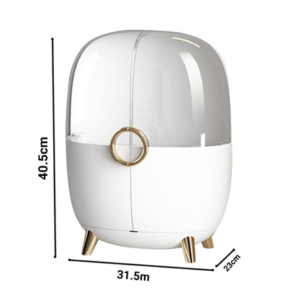 SOGA 2X White Transparent Countertop Makeup Organiser Cosmetic Storage Waterproof Dustproof Bathroom Skincare Holder with Lid • LUZ-BathF901X2