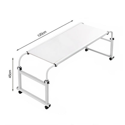 SOGA 120x45cm White Cross Bed Movable Desk Table w/ Adjustable Length & Height • LUZ-SideTab27