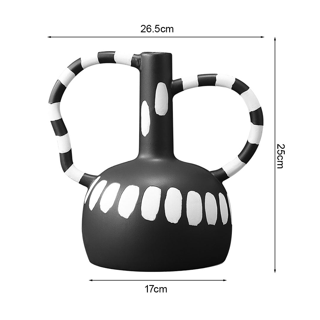 SOGA 2X 26.5x17cm Ornament Vase with Polka Dot Handicraft Decorations in Living Room Home Decor • LUZ-Ornament2917X2