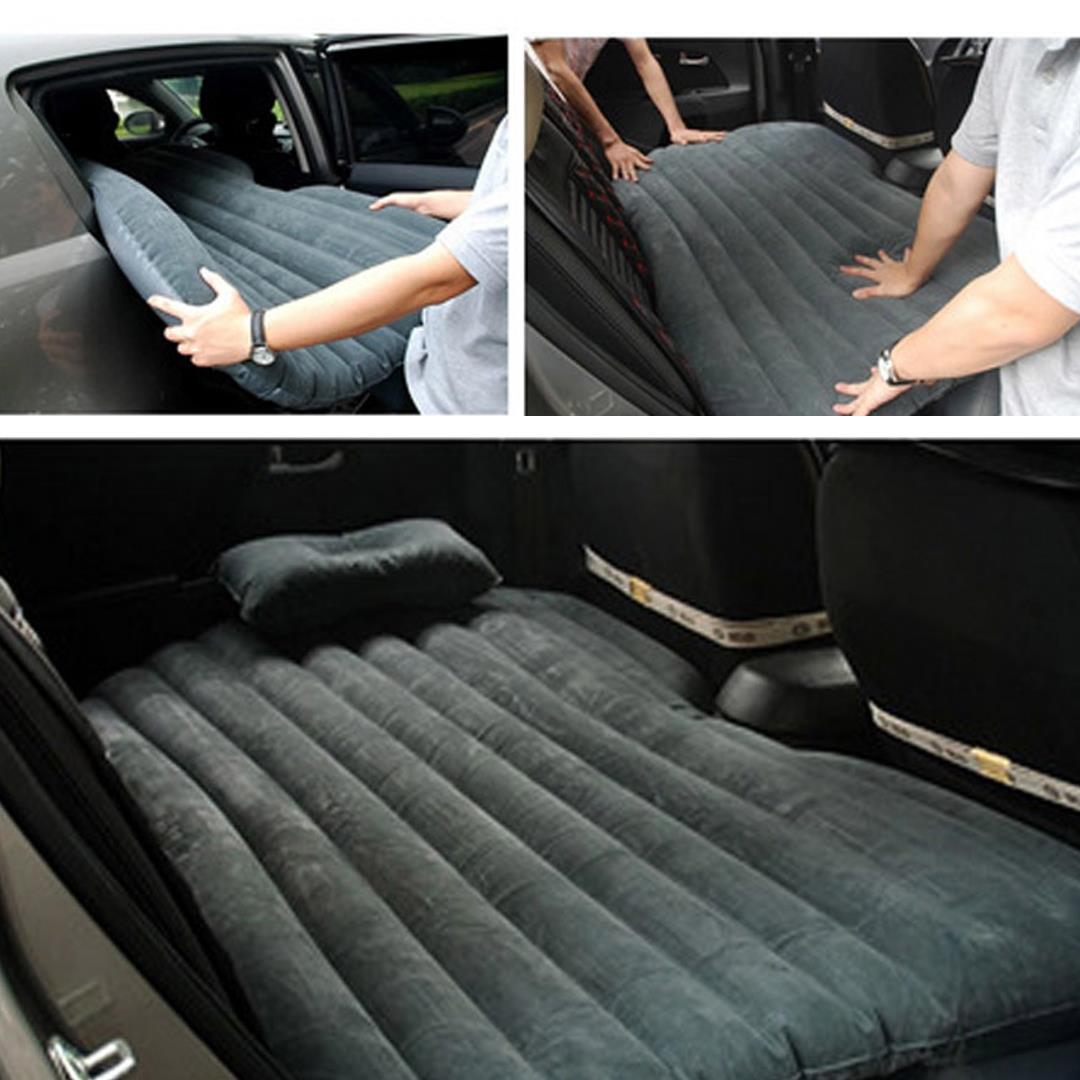 SOGA Inflatable Car Mattress Portable Travel Camping Air Bed Rest Sleeping Bed Grey • LUZ-CarMatGrey
