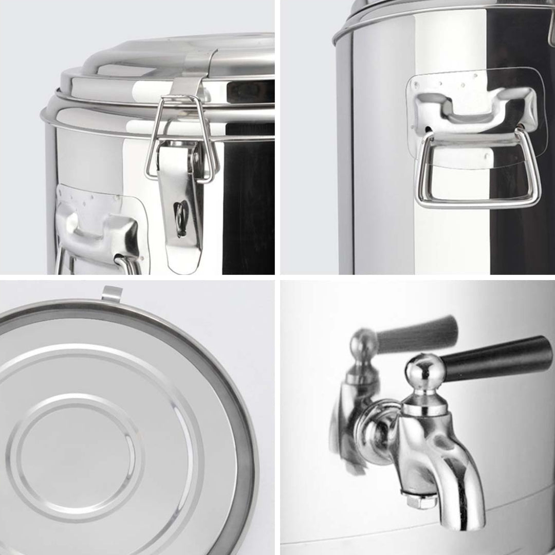 SOGA 2X 50L Stainless Steel Insulated Stock Pot Hot & Cold Beverage Container • LUZ-InsulatedPot3206X2