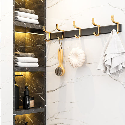 SOGA 2X 41cm Wall Mounted Towel Rack Space-Saving Hanger Organiser with Durable Hooks • LUZ-TAN1014X2