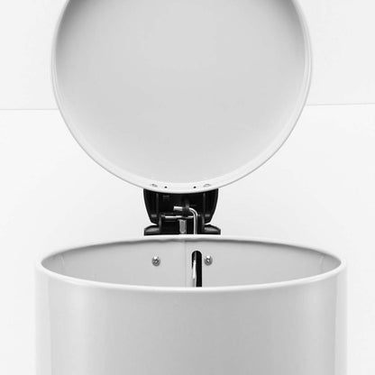 SOGA Foot Pedal Stainless Steel Rubbish Recycling Garbage Waste Trash Bin Round 12L White • LUZ-RubbishBinRound12LWhite