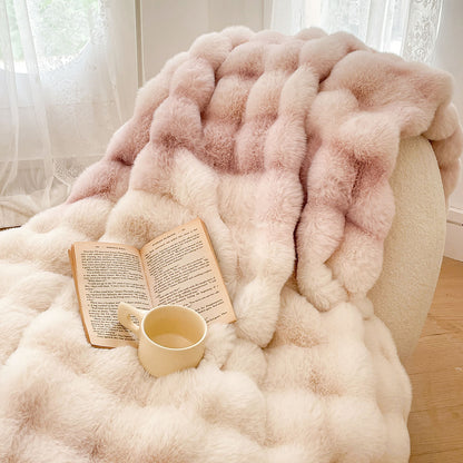 SOGA 2X 200cm Light Pink Fur Fuzzy Super Soft and Cozy Fluffy Throw Blanket • LUZ-BlanketFur331X2