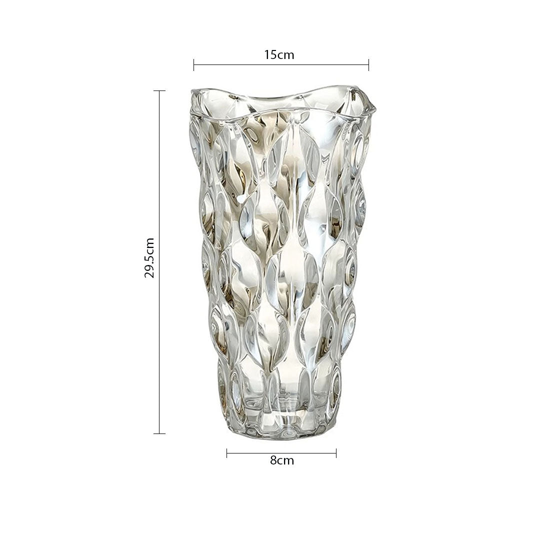 SOGA 29cm Glass Clear Vase Crystal VASE Thick Modern Home Decor • LUZ-GVaseClear29