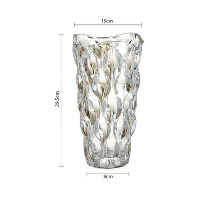 SOGA 29cm Glass Clear Vase Crystal VASE Thick Modern Home Decor • LUZ-GVaseClear29