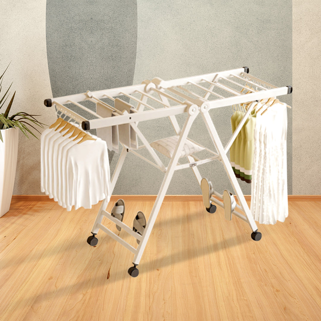 SOGA 2X 160cm Portable Wing Shape Clothes Drying Rack Foldable Space-Saving Laundry Holder • LUZ-BSYXYJ16012X2