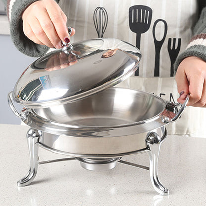 SOGA 4X Stainless Steel Gold Accents Round Buffet Chafing Dish Cater Food Warmer Chafer with Glass Top Lid • LUZ-ChafingDishSoupGoldX4